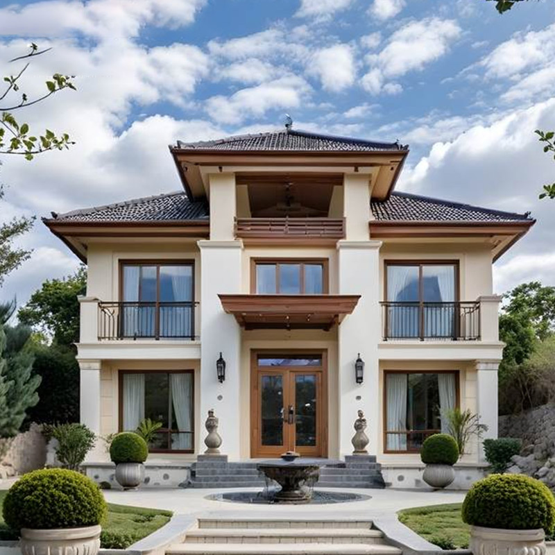 2 Storey Modern Prefabricated House Steel Structure Prefab Villa Home Kits