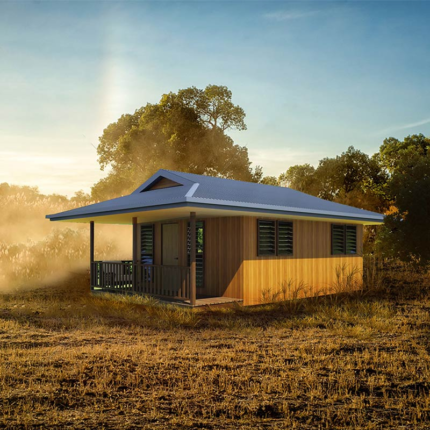 American Standard Light Steel Prefabricated House Wooden Designed Bungalow UK/European