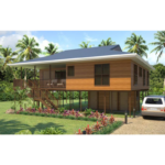 AS/NZS Light Gauge Steel Prefabricated House Maldives Wooden Designed Bungalow