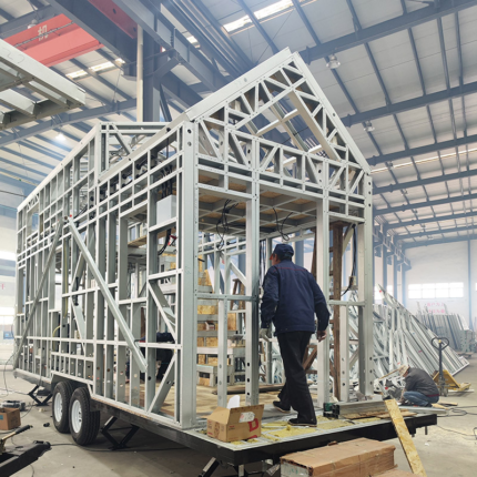 Au/CE/USA Standard Modular Prefabricated House Light Steel Frame Tiny Homes on Wheels