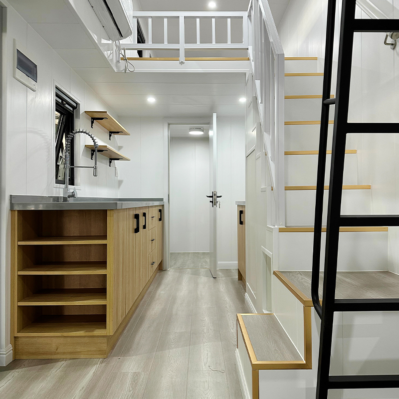 Au/EU/USA Standard Metal Buildings Prefab Tiny House on Wheels Light Steel Frame