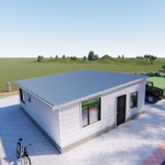 Au/Nzs/USA Standard Deepblue Light Steel Frame Prefabricated Kris Granny Flat