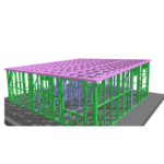 Au/Nzs/USA Standard Deepblue Light Steel Frame Prefabricated Kris Granny Flat