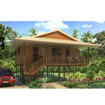 Au/Nzs/USA Standard Deepblue Light Steel Frame Prefabricated Wooden Bungalow Dp-B-11
