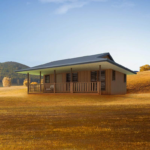 Au/Nzs/USA Standard Deepblue Light Steel Frame Prefabricated Wooden Bungalow Dp-B-12