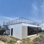 Au/Nzs/USA Standard Deepblue Prefab Light Steel Frame Prefabricated Wooden Bungalow Camp Office