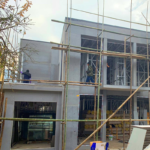 Au/Nzs/USA Standard Deepblue Prefab Light Steel Frame Vienna House Building