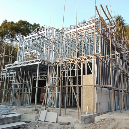 Au/Nzs/USA Standard Deepblue Prefabricated Houses High Quality Light Steel Frame Villa