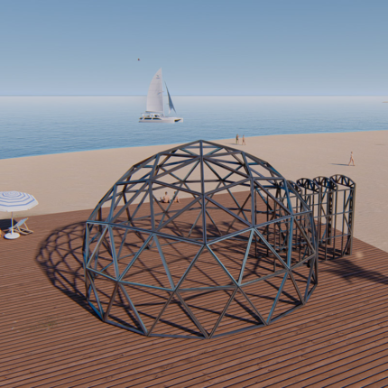 Au/Nzs/USA Standard Light Steel Frame Prefabricated Building Geodesic Dome House