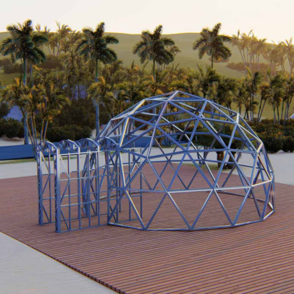 Au/Nzs/USA Standard Prefabricated House with Light Steel Frame Geodesic Dome House