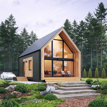 Au/Nzs/USA Standard Prefabricated Light Steel Frame Modern Barstow Cabin Home Deepblue