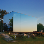 Au/Nzs/USA Standard Prefabricatedlight Steel Frame Home Modern Mirror Cabin Deepblue Smarthouse