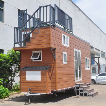 Au Standard Prefab Orlando Tiny House on Wheels with Trailer Single Family Homes