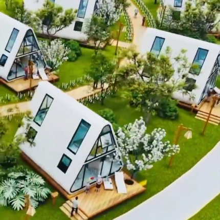 Cabin Prefab Home Light Steel Frame Kit a House Triangle Resort Holiday House