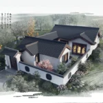 Chinese Design Light Steel House Combine with Traditionnal and Modern Prefab House