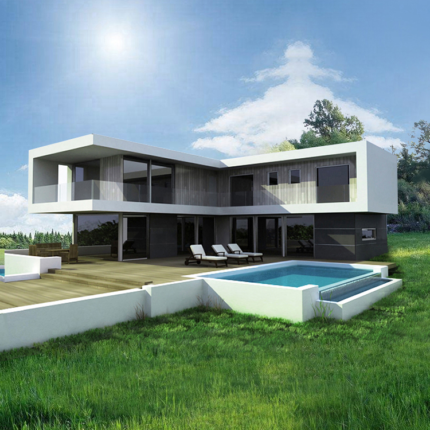 Deepblue Prefabricated Light Steel Frame House Luxury Villa with Private Pool