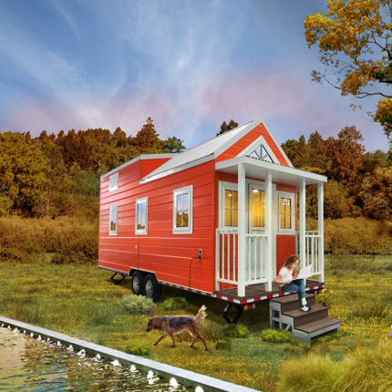 Deepblue Smarthouse Light Steel Framing Mobile Prefab Trailer Tiny House on Wheels
