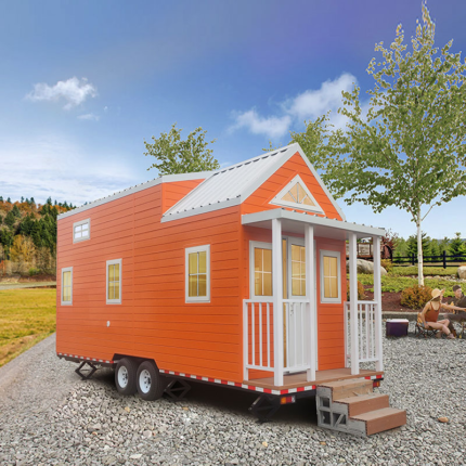 Exclusive Light Steel Structure Modern Prefab Tiny House on Wheels - Ready for Shipping Caravan