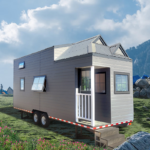 Green Cabin Modular Tiny Mobile Houses Travel Trailer Container House on Wheels