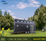 Green Modular Tiny Mobile Houses Travel Trailer Container House Ready to Move