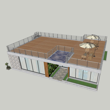 High Quality Prefab Light Steel Frame Prefabricated Wooden Bungalow Office