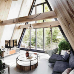 Luxury Prefabricated Houses Hote Cabin Tiny Triangular Roof Homes