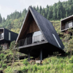 Luxury Prefabricated Houses Hote Cabin Tiny Triangular Roof Homes