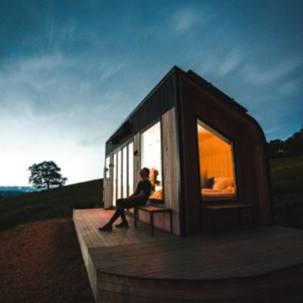 Mobile Prefabricated Tiny House on Wheels Trailer for Living Australia Standard Prefab Log Cabins