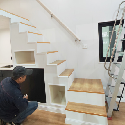 Modular Home Prefabricated Light Steel Structure Tiny House on Wheels with Trailer