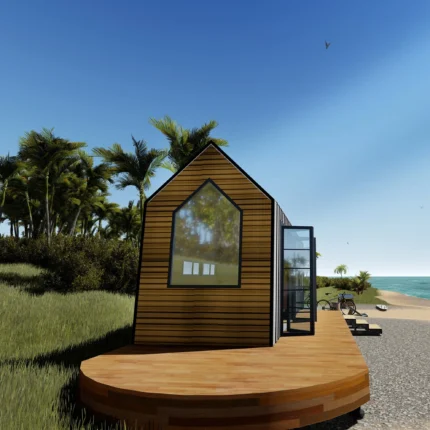 Modular Prefabricated House Luxury Tiny House on Wheels HOWO Cabin