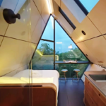 Modular Prefabricated House Plan with Steel Structure Wooden Bungalow Cabin for Airbnb