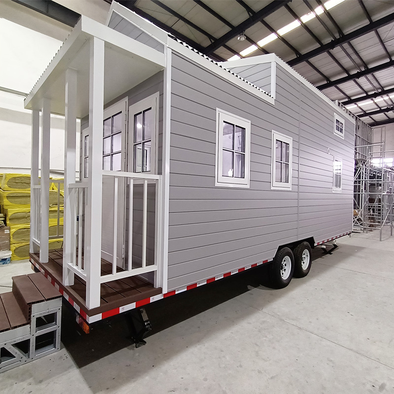 Modular Prefabricated Light Steel Structure Tiny House on Wheels with Trailer for Airbnb