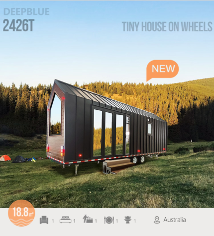 Modular Prefabricated Tiny Houses on Wheels for Weekend Getaways or Garden Shed