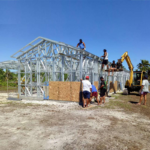 North American Light Steel Frame Prefabricated Wooden Bungalows Camp Office Fast Construction