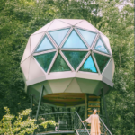 Prefab House Eco-Friendly Material Dome Home Hurricane Resistant Fireproof Foam House