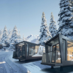 Prefab Light Steel Frame House on Wheels Glacier Tiny House Hotel Unit