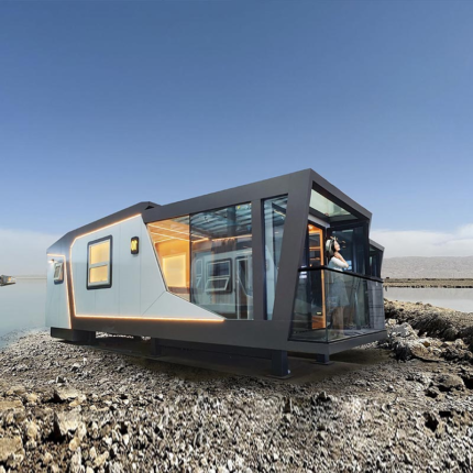Prefab Light Steel Frame House on Wheels Glacier Tiny House Hotel Unit
