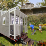 Prefab Modular Homes Tiny House on Wheels with 3 Bedrooms Light Steel Trailer