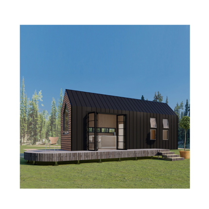 Prefabricated Homes Luxury Prefab Tiny House on Wheels with Solar Panel