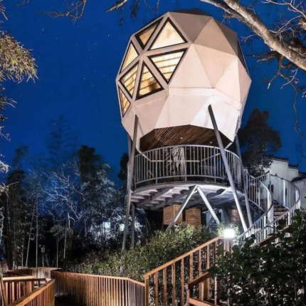 Prefabricated Hotel with Light Steel Prefabricated Building Dome Cabin Residential Hostel