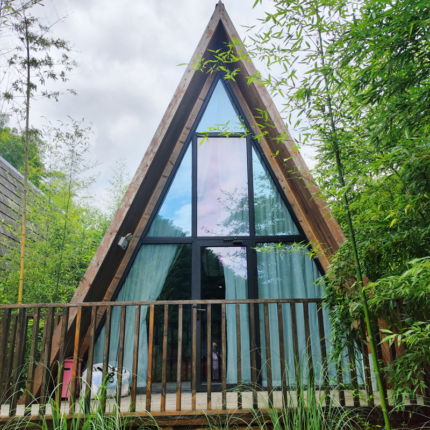 Prefabricated House Luxury Hotel Designs Triangle Light Frame Steel a Frame House