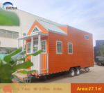 Prefabricated House Modular Tiny House on Wheels with Light Steel Frame Trailer Caravan