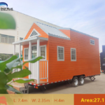 Prefabricated House Modular Tiny House on Wheels with Light Steel Frame Trailer Caravan