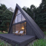 Prefabricated Houses Holiday Cabin a Frame Built with Light Steel Frame