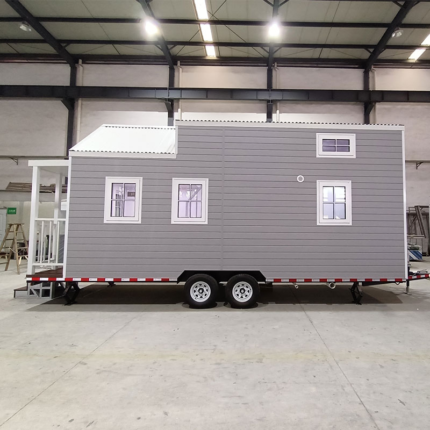 Prefabricated Houses Light Steel Structure Trailer for Sale, Tiny House on Wheels