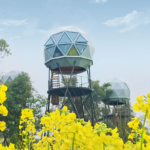 Prefabricated Houses with Light Steel Frame Hotel Resort Garden Geodesic Glamping Dome Tent
