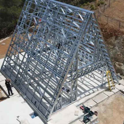 Prefabricated Houses with Light Steel Structure Modular a Frame House Built with Au Standard