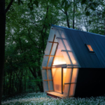 Prefabricated Houses Wooden a Frame Camping Cabin Modular Tinyhouse Resort Holiday