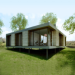Prefabricated Light Steel Framing 2-Storey Villa House with Big Windows Modular Home