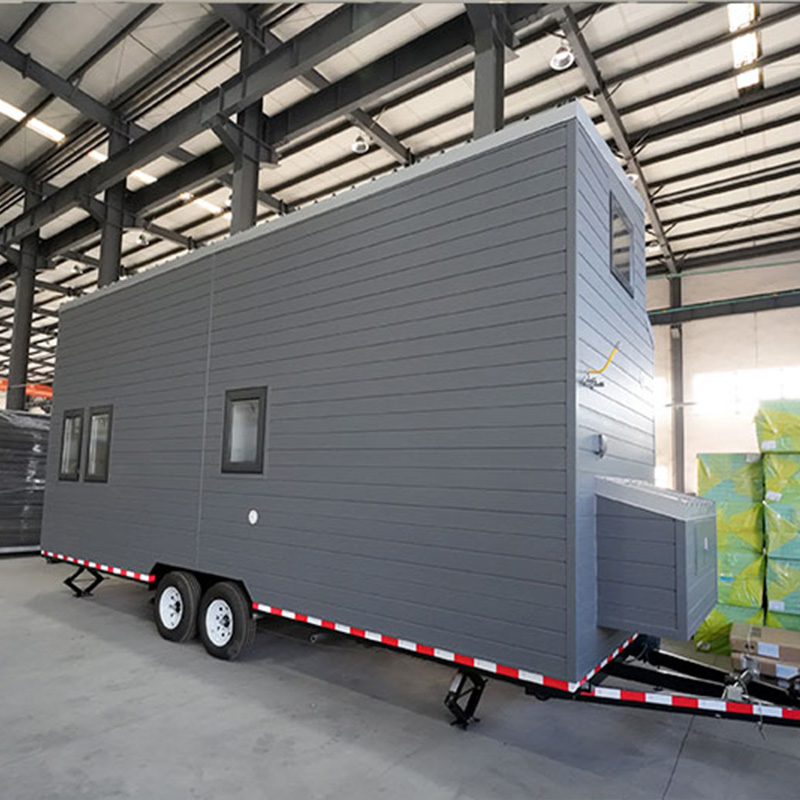 Prefabricated Tiny House on Wheels with Light Steel Frame Laminate Flooring Prefabricated Tiny House on Wheels with Light Steel Frame Laminate Flooring